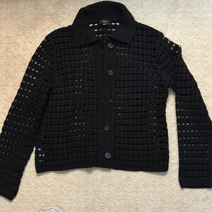 NWOT - crocheted cardigan, Ann Taylor factory, black size small